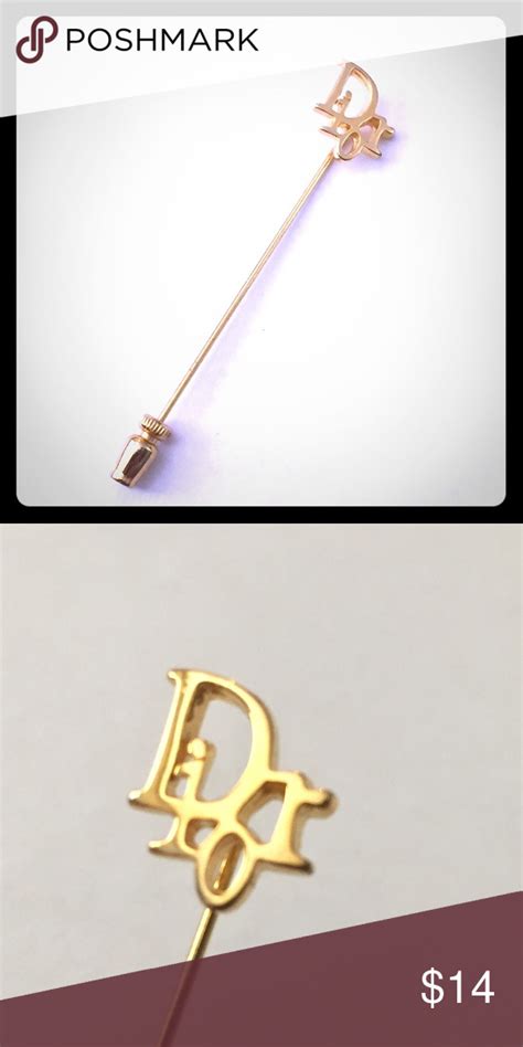 dior gold stick pin|CHRISTIAN DIOR GOLD TONE STICK PIN .